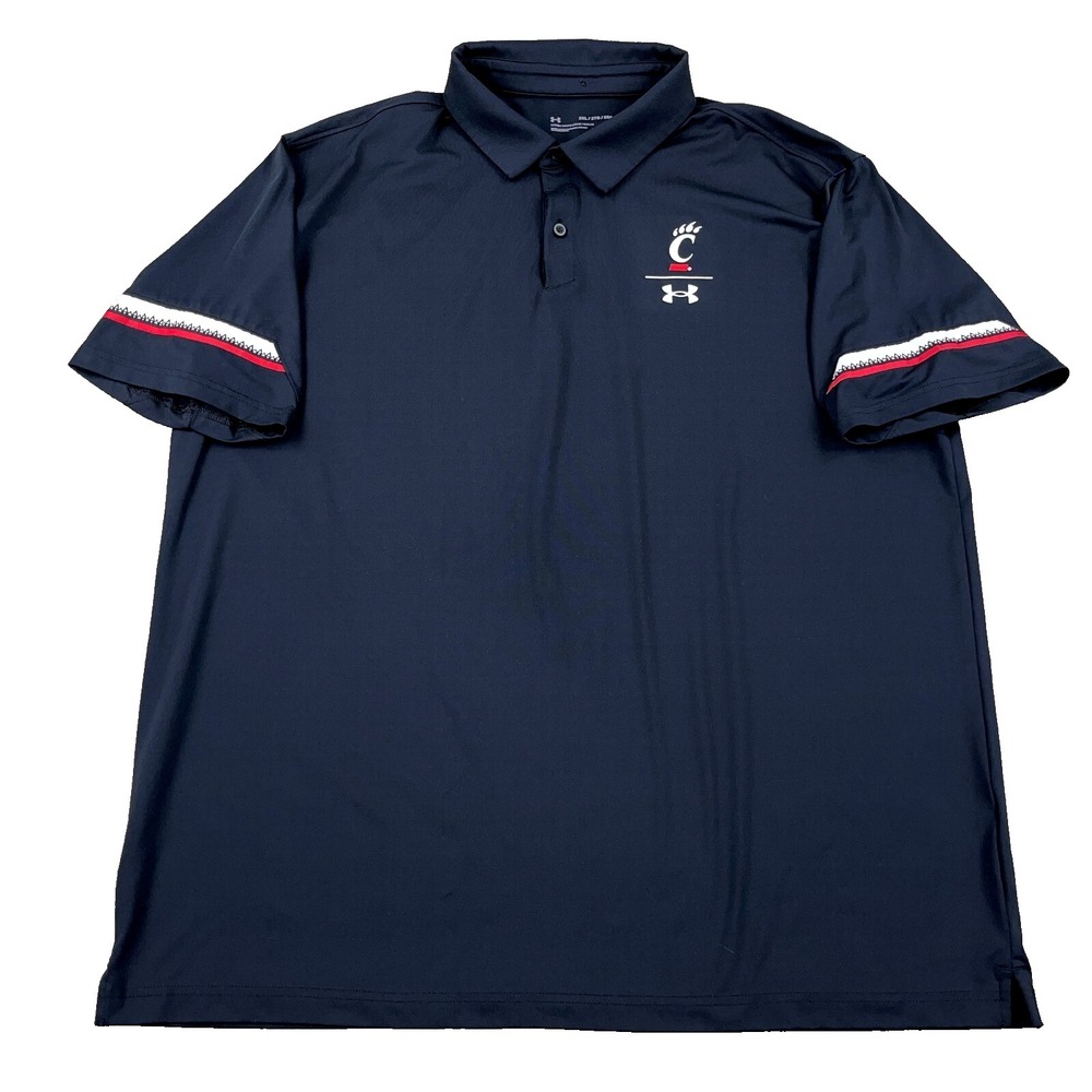 Cincinnati Bearcats Polo Shirt Men XXL Black Performance Quick Dry Wicking UA